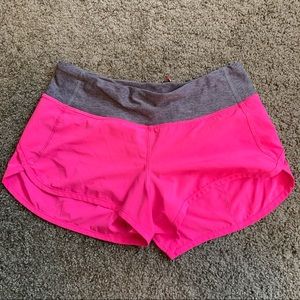 Lululemon speed shorts size 2 hot pink